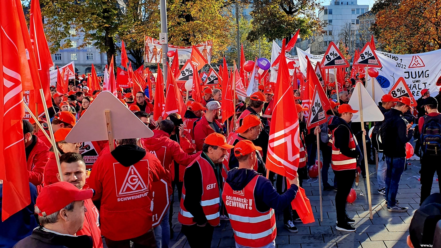 Tarifaktion auf dem Königsplatz in Augsburg Oktober 2022