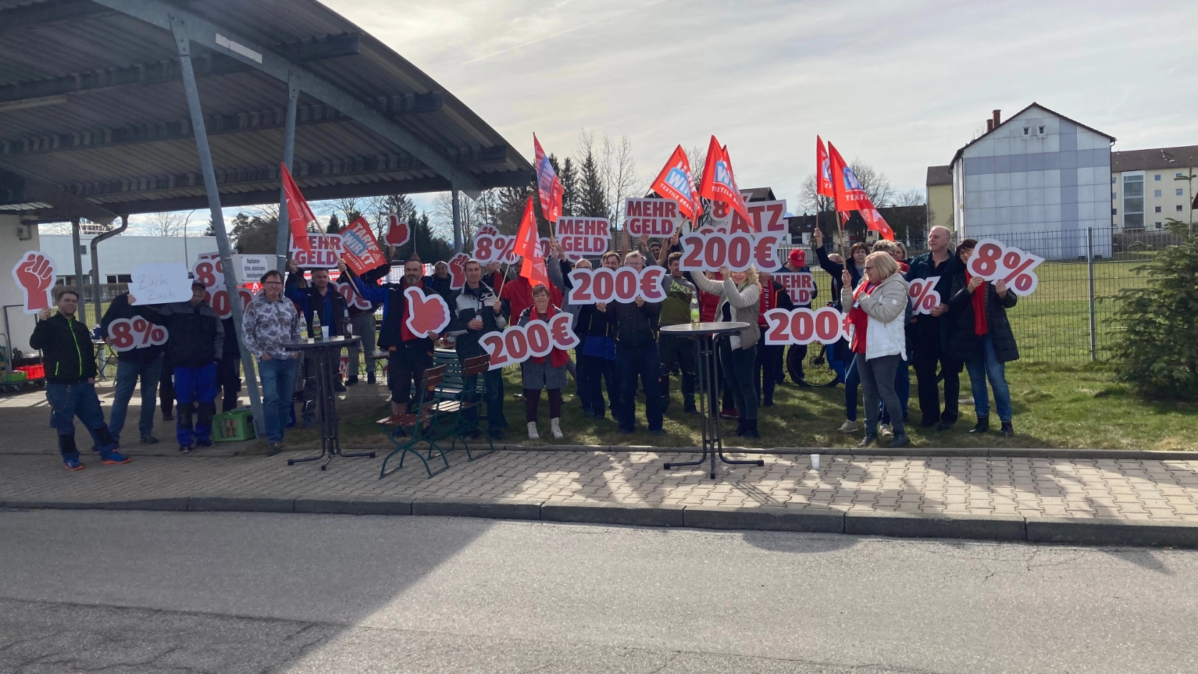 Zweiter Warnstreik der Tagschicht bei DBI in Schongau am 17. März 2023