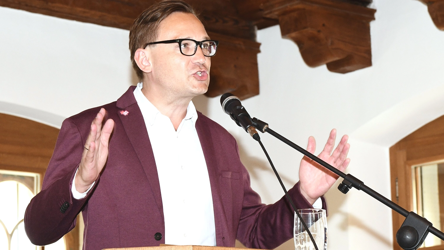 Karl Musiol, 1. Bevollmächtigter der IG Metall Weilheim, Hauptredner beim 1. Mai in Schongau 2024