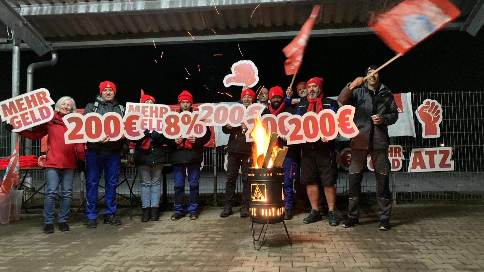 Warnstreik bei DBI in Schongau Nachtschicht März 2023