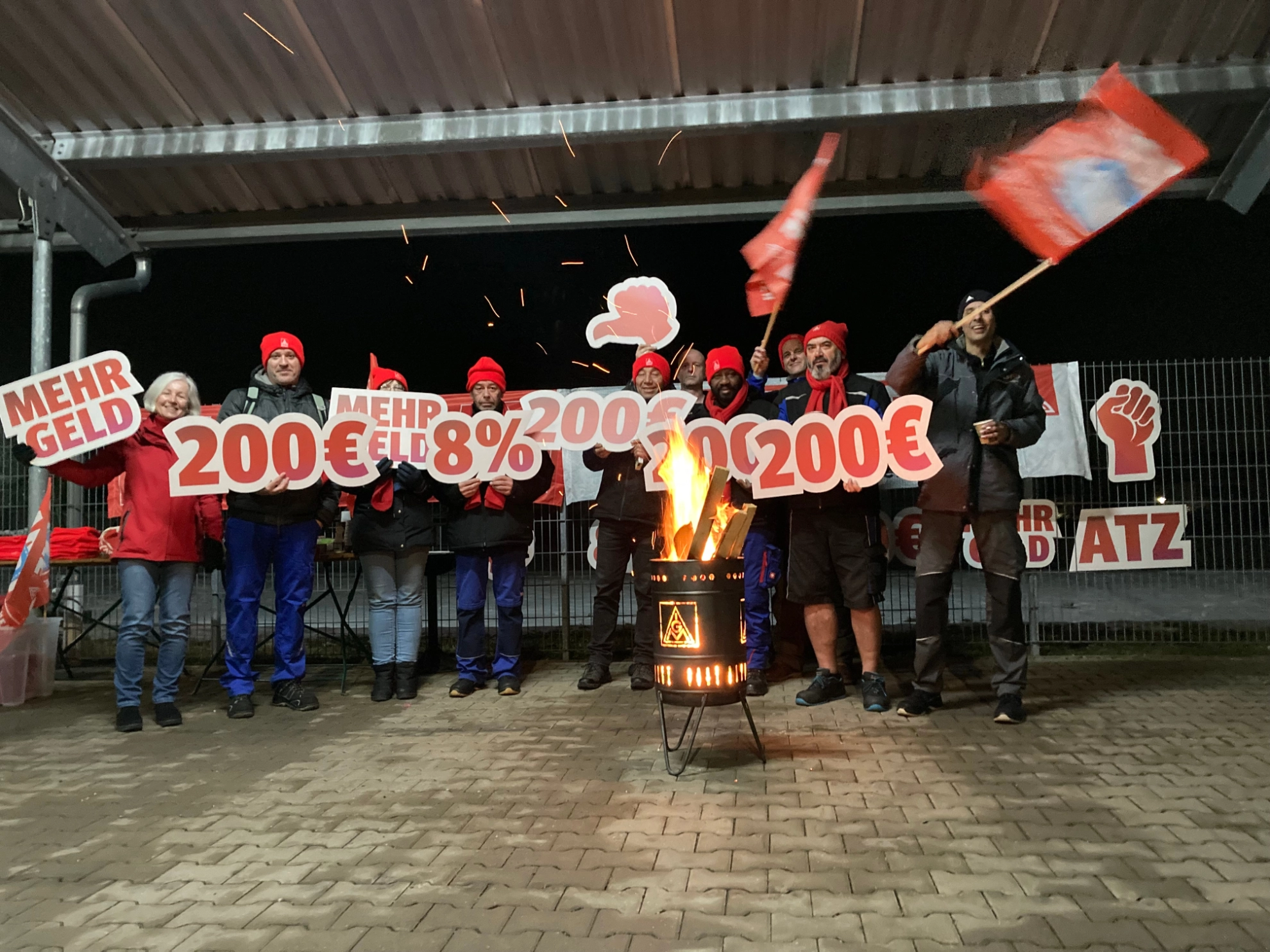 Warnstreik bei DBI in Schongau Nachtschicht März 2023