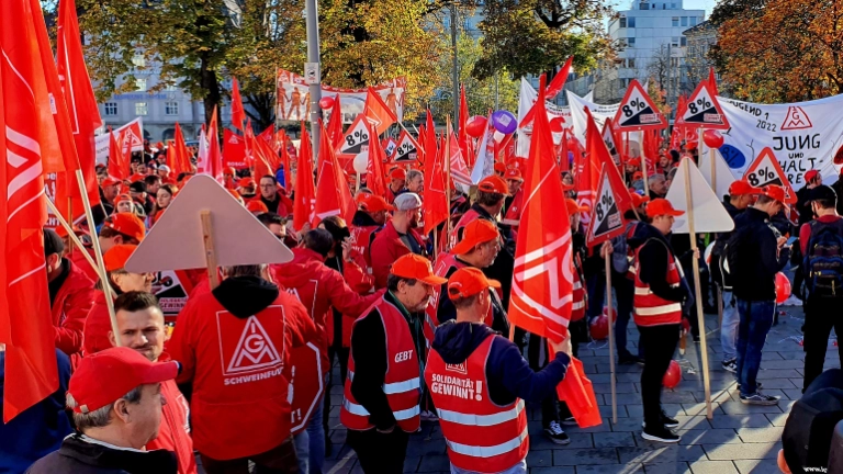 Tarifaktion auf dem Königsplatz in Augsburg Oktober 2022