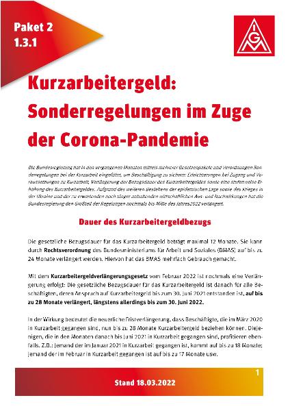 Sonderregelungen zu Kurzarbeit
