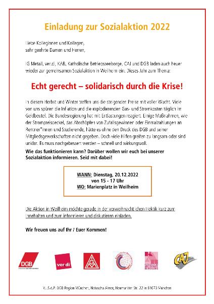 Einladung zur Sozialaktion 2022