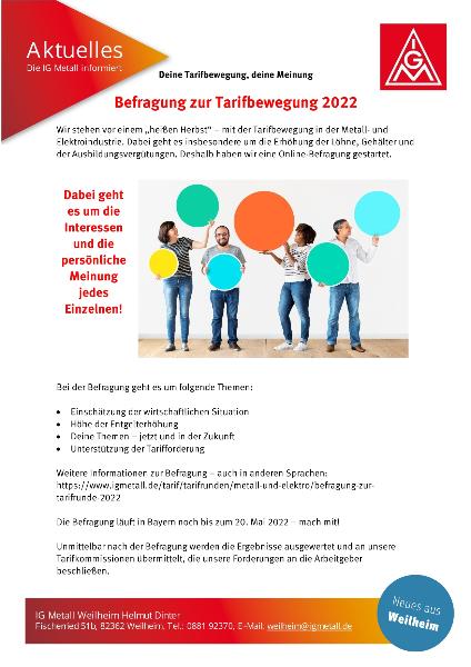 Befragung zur Tarifbewegung 2022