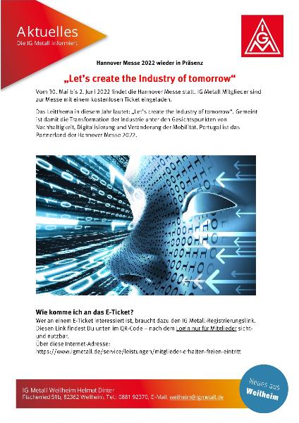 Infozettel zur Hannover Messe